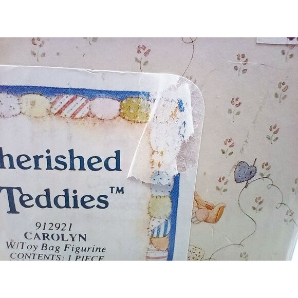 Cherished Teddies Carolyn 1993 Enesco Figurine With Toy Bag in Box Collectible - Picture 4 of 16